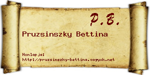 Pruzsinszky Bettina névjegykártya