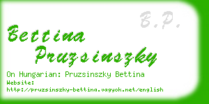 bettina pruzsinszky business card